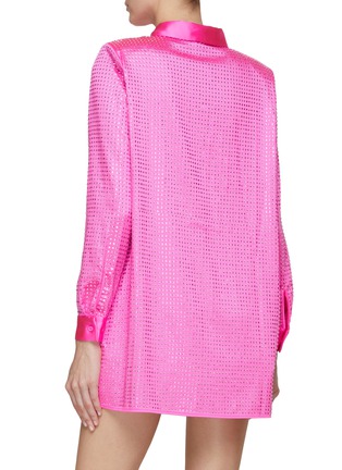 Back View - Click To Enlarge - SELF-PORTRAIT - HOT FIX RHINESTONE EMBELLISHED SATIN SHIRT