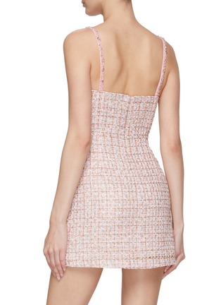 Back View - Click To Enlarge - SELF-PORTRAIT - Stone Embellished Bouclé Strap Dress