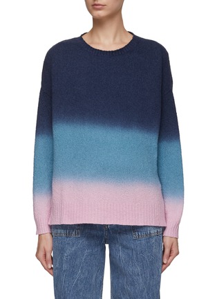 Main View - Click To Enlarge - ELECTRIC & ROSE - ‘Lilith’ Sunset Colourblock Cotton Blend Knit Sweater