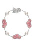 Main View - Click To Enlarge - YICI ZHAO ART & JEWELS - ‘Lucky Clouds’ Pink Enamel 18K White Gold Diamond Akoya Pearl Bracelet