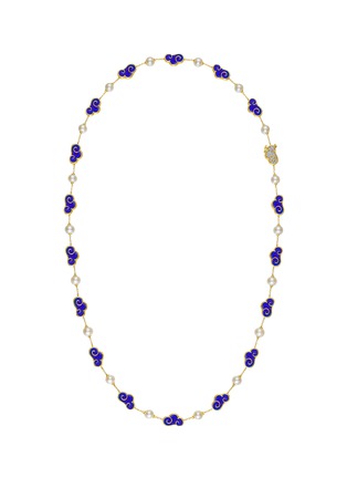 Main View - Click To Enlarge - YICI ZHAO ART & JEWELS - ‘LUCKY CLOUDS’ 18K GOLD DIAMOND AKOYA PEARL ENAMEL NECKLACE