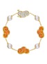 Main View - Click To Enlarge - YICI ZHAO ART & JEWELS - ‘Lucky Clouds’ Orange Enamel 18K Gold Diamond Akoya Pearl Bracelet