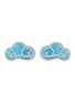 Main View - Click To Enlarge - YICI ZHAO ART & JEWELS - ‘Lucky Clouds’ Light Blue Enamel 18K White Gold Diamond Earrings
