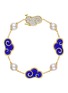 Main View - Click To Enlarge - YICI ZHAO ART & JEWELS - ‘Lucky Clouds’ Blue Enamel 18K Gold Diamond Akoya Pearl Bracelet