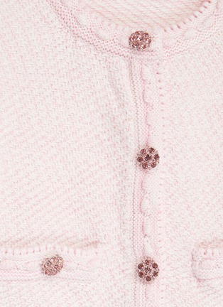 Detail View - Click To Enlarge - SELF-PORTRAIT - KIDS CRYSTAL EMBELLISHED BUTTON FRONT KNIT CARDIGAN
