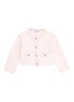 Main View - Click To Enlarge - SELF-PORTRAIT - KIDS CRYSTAL EMBELLISHED BUTTON FRONT KNIT CARDIGAN