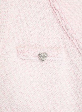 Detail View - Click To Enlarge - SELF-PORTRAIT - KIDS CRYSTAL EMBELLISHED BUTTON FRONT KNIT MINI DRESS
