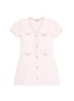 Main View - Click To Enlarge - SELF-PORTRAIT - KIDS CRYSTAL EMBELLISHED BUTTON FRONT KNIT MINI DRESS