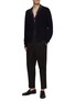 Figure View - Click To Enlarge - OFFICINE GÉNÉRALE - ZIP FRONT MERINO WOOL ENGLISH RIB KNIT PATCH POCKET CARDIGAN