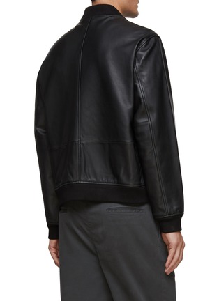 Back View - Click To Enlarge - THEORY - LAMB LEATHER VARSITY JACKET