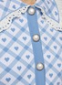  - ALESSANDRA RICH - HEART MOTIF CHEQUERED JACQUARD KNIT CARDIGAN