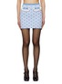 Main View - Click To Enlarge - ALESSANDRA RICH - LACE TRIM POCKET DETAIL CHEQUERED JACQUARD KNIT MINI SKIRT