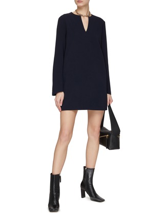 Figure View - Click To Enlarge - THEORY - LONG SLEEVE V-NECK MINI DRESS