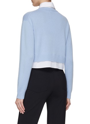 Back View - Click To Enlarge - THEORY - CREWNECK LONG SLEEVE CROPPED KNIT SWEATER
