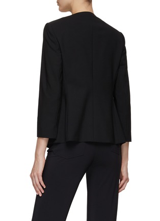 Back View - Click To Enlarge - THEORY - ‘Lindrayia’ Round Hem Collarless Single Breasted Blazer