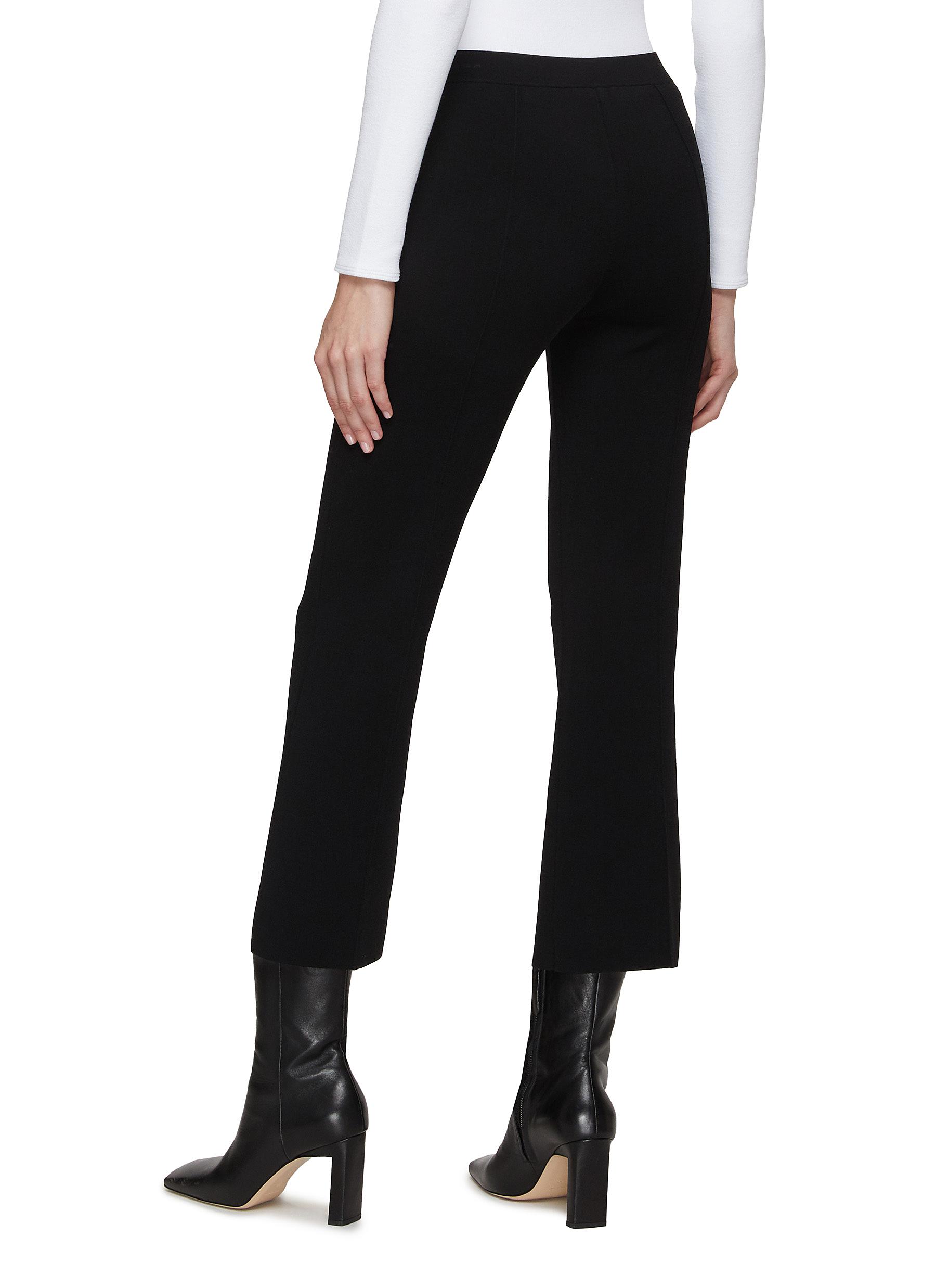 HIGH WAIST COMPANT KNIT BOOTCUT PANTS - Thumbnail 3