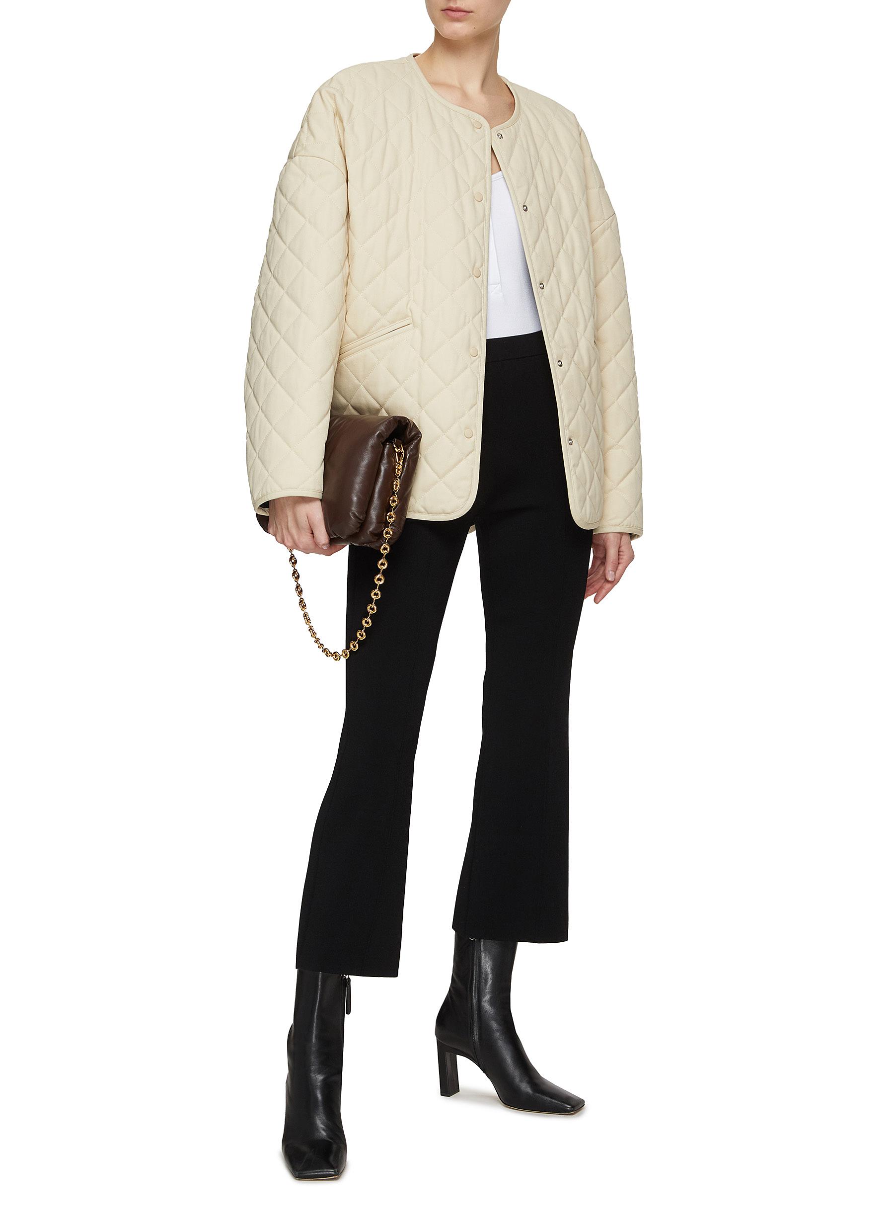 HIGH WAIST COMPANT KNIT BOOTCUT PANTS - Thumbnail 2