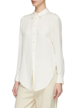 Detail View - Click To Enlarge - THEORY - LONG SLEEVE BUTTON UP CURVE HEM BLOUSE