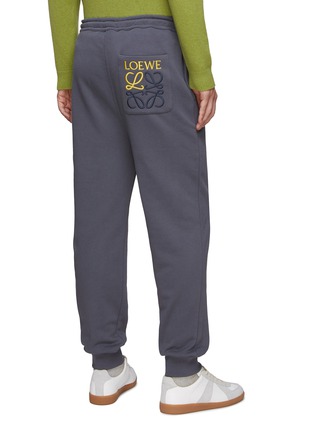 Back View - Click To Enlarge - LOEWE - ANAGRAM EMBROIDERED PATCH DRAWSTRING ELASTICATED WAIST JOGGER PANTS