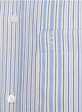  - LOEWE - Striped Drawstring Hood Wool Cotton Blend Shirt