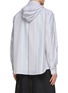 Back View - Click To Enlarge - LOEWE - Striped Drawstring Hood Wool Cotton Blend Shirt