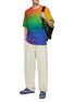 Figure View - Click To Enlarge - LOEWE - Anagram Logo Puff Print Rainbow Crewneck Cotton T-Shirt