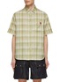 Main View - Click To Enlarge - LOEWE - Anagram Patch Chequered Short Sleeve Button Up Shirt