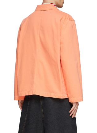 Back View - Click To Enlarge - LOEWE - ANAGRAM EMBOSSED CHEST PATCH COTTON WORKWEAR JACKET
