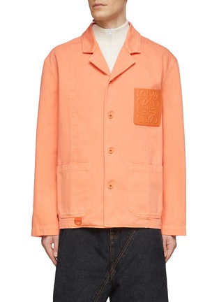 Main View - Click To Enlarge - LOEWE - ANAGRAM EMBOSSED CHEST PATCH COTTON WORKWEAR JACKET