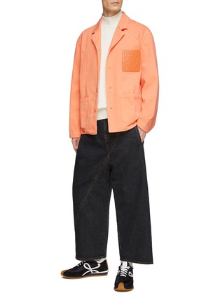 Figure View - Click To Enlarge - LOEWE - ANAGRAM EMBOSSED CHEST PATCH COTTON WORKWEAR JACKET