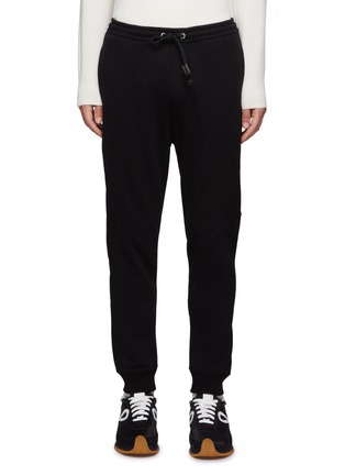 Main View - Click To Enlarge - LOEWE - ANAGRAM PATCH DRAWSTRING ELASTICATED WAIST COTTON JOGGER PANTS