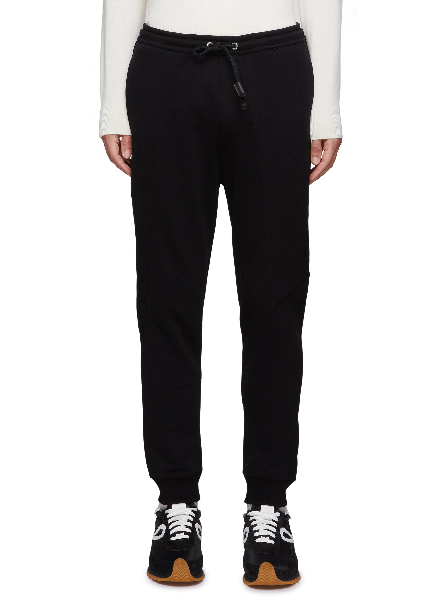 ANAGRAM PATCH DRAWSTRING ELASTICATED WAIST COTTON JOGGER PANTS