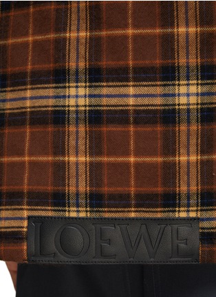  - LOEWE - LOGO DEBOSSED PATCH CHEQUERED FRONT ZIP COTTON PADDED SHIRT