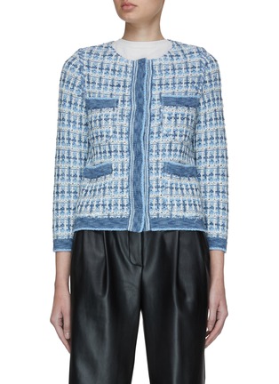 Main View - Click To Enlarge - BRUNO MANETTI - Four Pocket Bouclé Knit Crewneck Cardigan