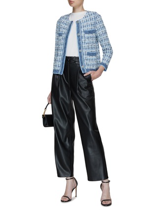 Figure View - Click To Enlarge - BRUNO MANETTI - Four Pocket Bouclé Knit Crewneck Cardigan