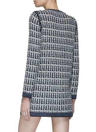 Back View - Click To Enlarge - BRUNO MANETTI - Bouclé Knit Long Crewneck Cardigan