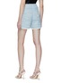 Back View - Click To Enlarge - BRUNO MANETTI - Contrast Cuff Knit High Waist Shorts