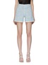 Main View - Click To Enlarge - BRUNO MANETTI - Contrast Cuff Knit High Waist Shorts