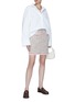 Figure View - Click To Enlarge - BRUNO MANETTI - Double Pocket Contrast Hem Knit Mini Skirt