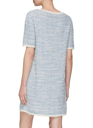Back View - Click To Enlarge - BRUNO MANETTI - Contrast Trim Knit Boat Neck Dress