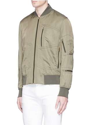 Front View - Click To Enlarge - PAUL SMITH - Zip pocket sateen bomber jacket