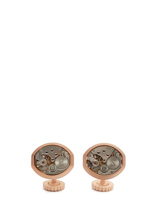Main View - Click To Enlarge - TATEOSSIAN - Vintage skeleton gear oblong cufflinks