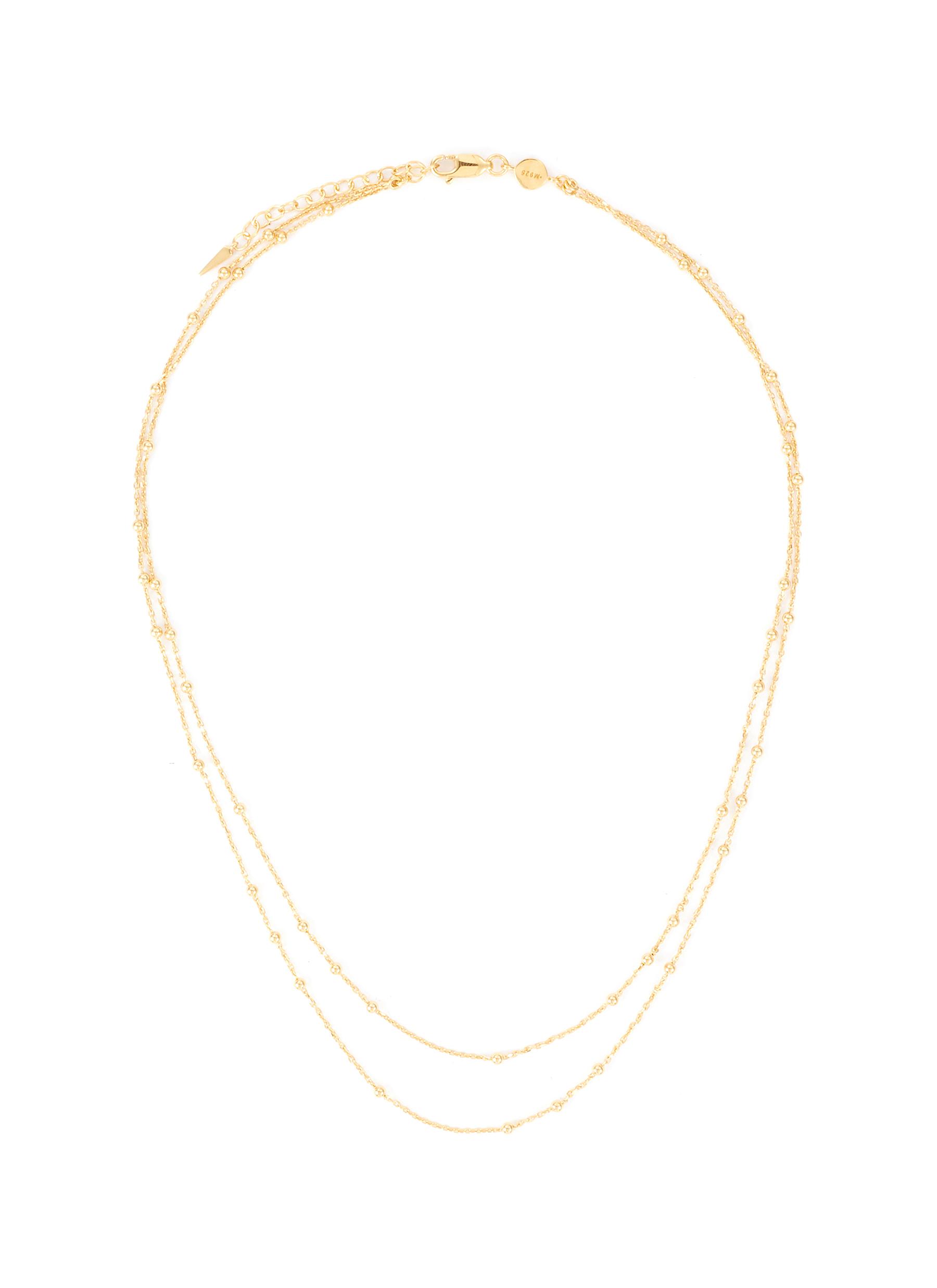 double row gold necklace