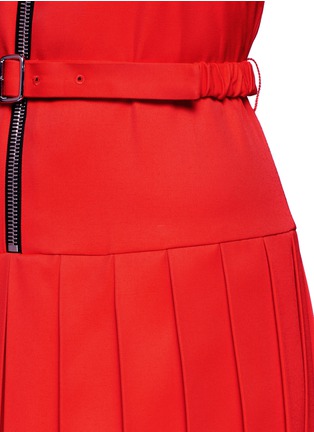 Detail View - Click To Enlarge - VICTORIA BECKHAM - Zip front pleated gabardine midi dress
