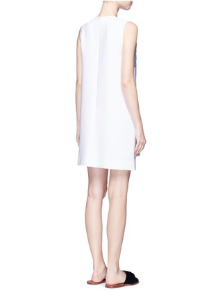 Back View - Click To Enlarge - VICTORIA, VICTORIA BECKHAM - Gathered panel crepe shift dress