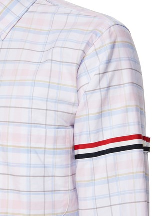  - THOM BROWNE  - Tricoloured Stripe Plaid Cotton Shirt