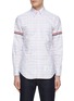 Main View - Click To Enlarge - THOM BROWNE  - Tricoloured Stripe Plaid Cotton Shirt