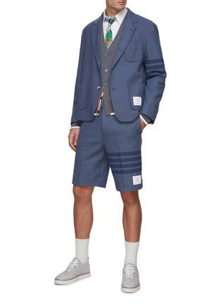 Figure View - Click To Enlarge - THOM BROWNE  - 4 Bar Flat Front Double Face Tech Twill Bermuda Shorts