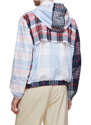 Back View - Click To Enlarge - THOM BROWNE  - Fun-Mix Plaid Toggle Hood Madras Cotton Jacket