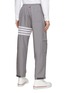 Back View - Click To Enlarge - THOM BROWNE  - MESH 4 BAR STRIPE MILITARY RIPSTOP PACKABLE PANTS